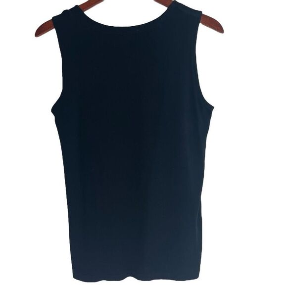 Eileen Fisher Womens Scoop Neck Stretch Rayon Jersey Tank Top Black Size Small - Picture 10 of 16